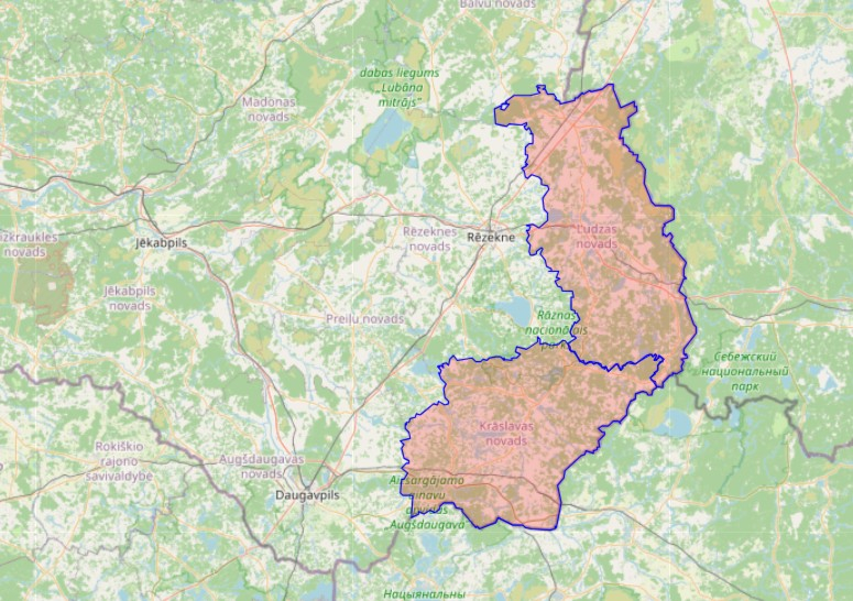 Apdraudējumam pakļautie novadi.