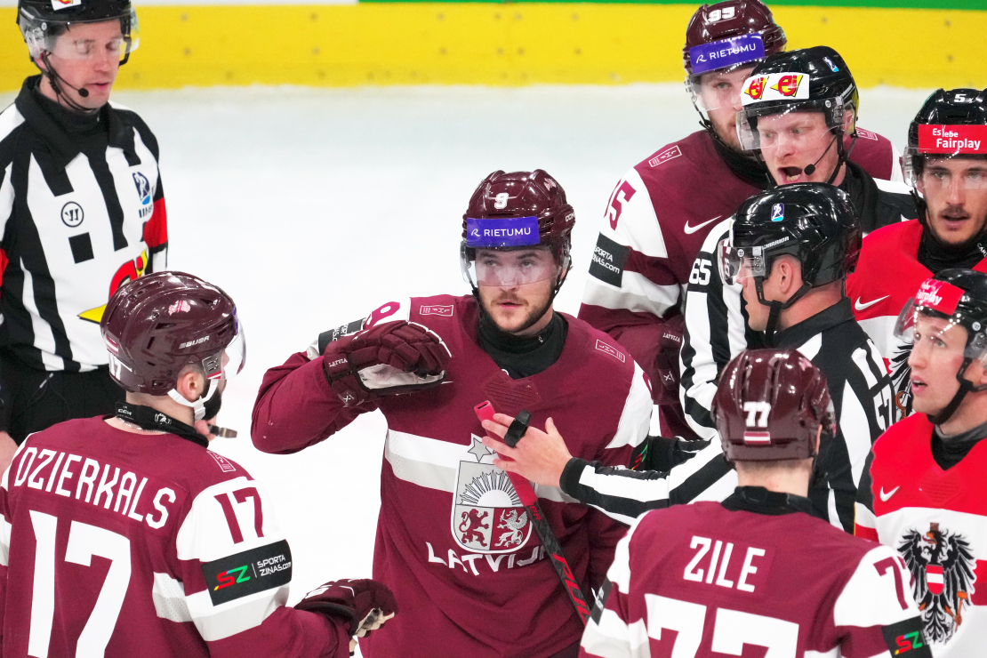 Pasaules hokeja čempionāta spēle starp Latvijas un Austrijas valstsvienībām "Swiss Life" arēnā Cīrihē.