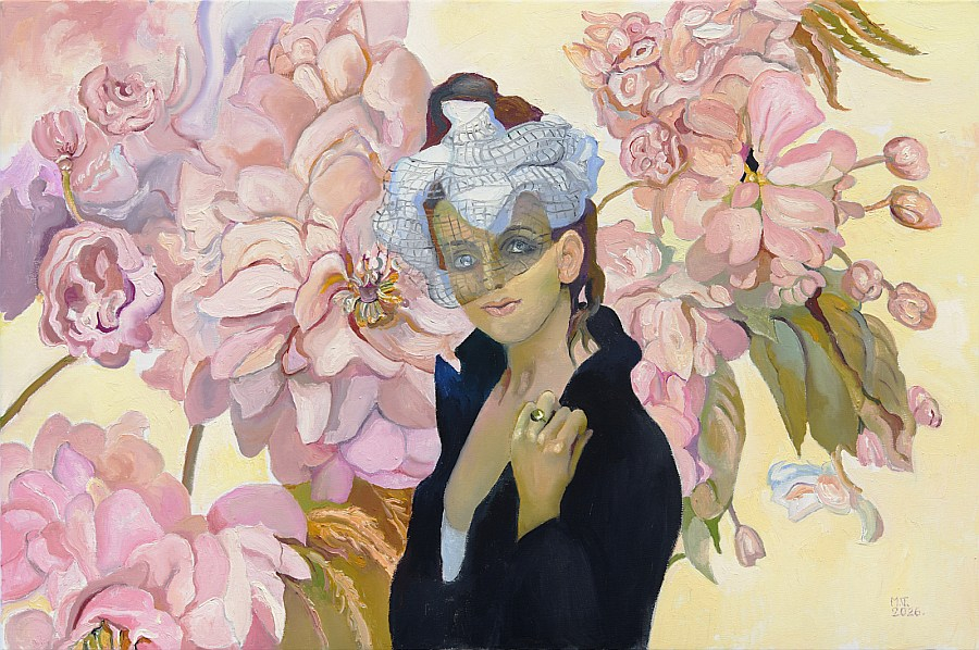 Maija Nora Tabaka. "Kompozīcija 5". 2026., akrils, eļļa, 60x90 cm.