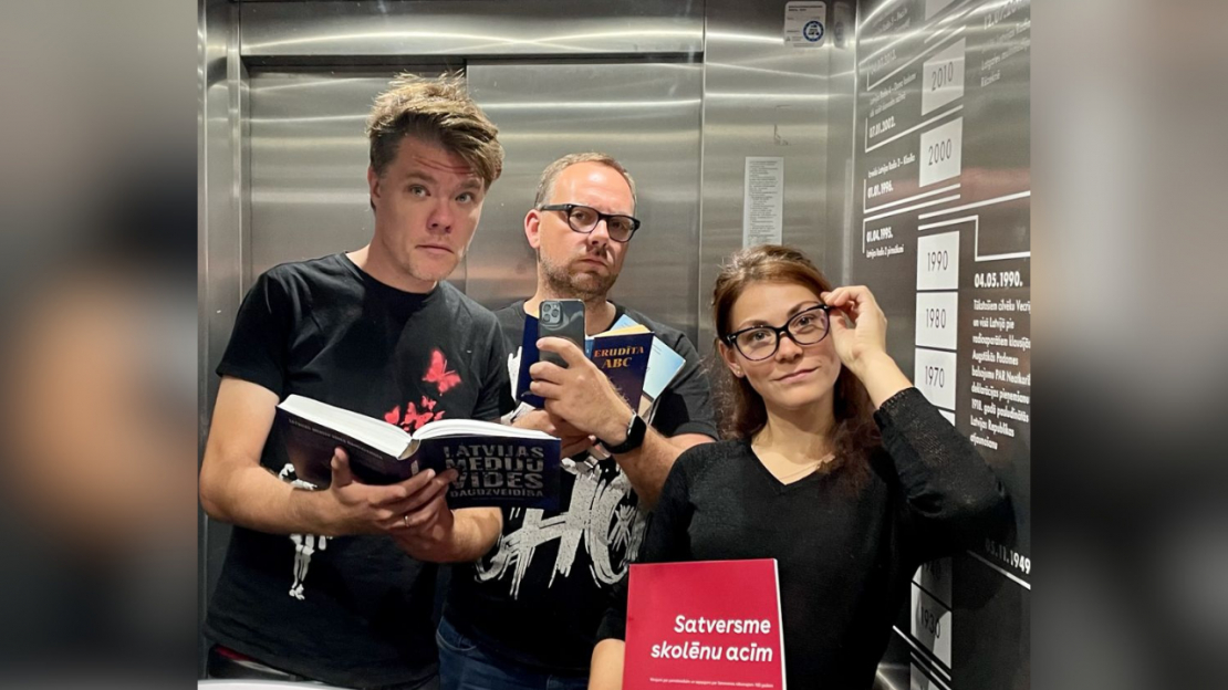 Toms Grēviņš, Uldis Ziediņš, Inese Pučeka.
