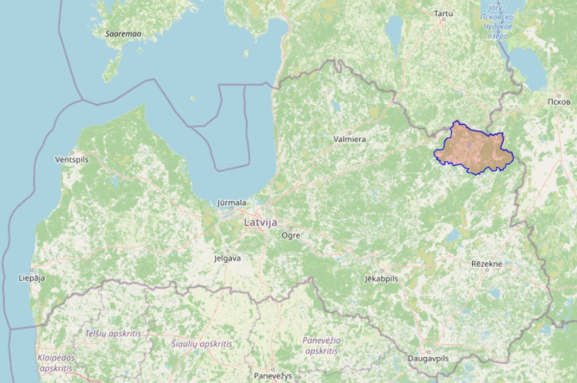 Iespējamam gaisa apdraudējumam pakļautā teritorija.