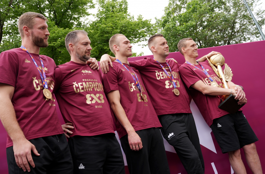 FIBA 3×3 basketbolā Latvijas izlases sagaidīšanas pasākums.