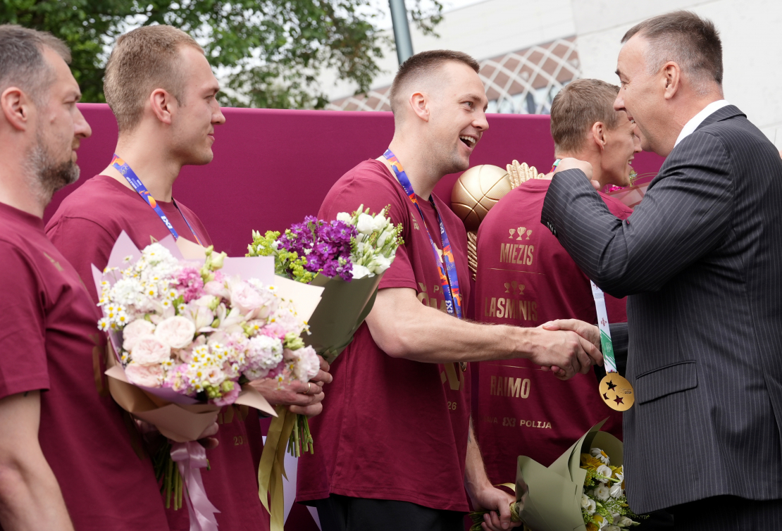 FIBA 3×3 basketbolā Latvijas izlases sagaidīšanas pasākums.