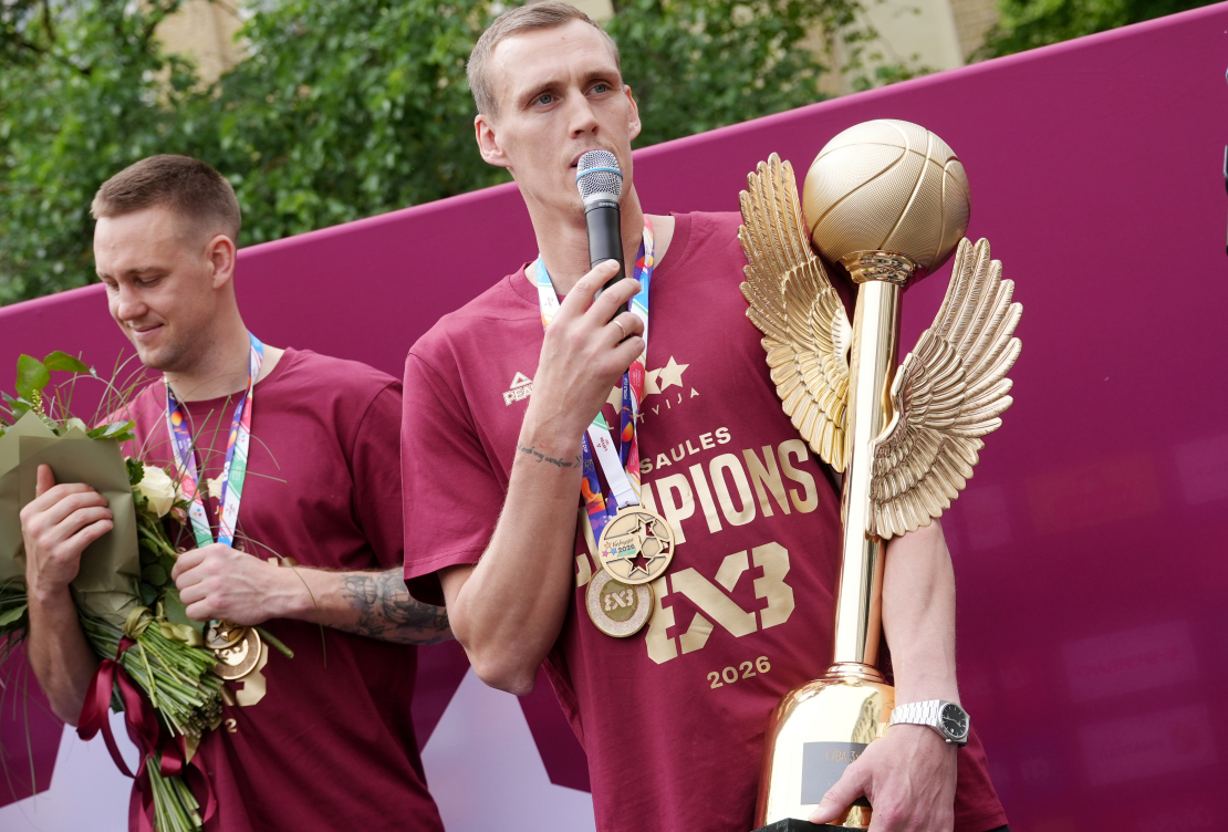 FIBA 3×3 basketbolā Latvijas izlases sagaidīšanas pasākums.