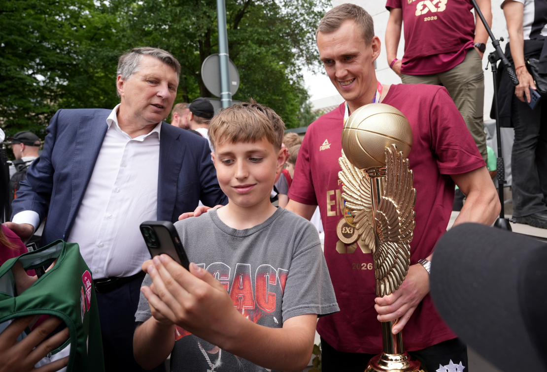 FIBA 3×3 basketbolā Latvijas izlases sagaidīšanas pasākums.