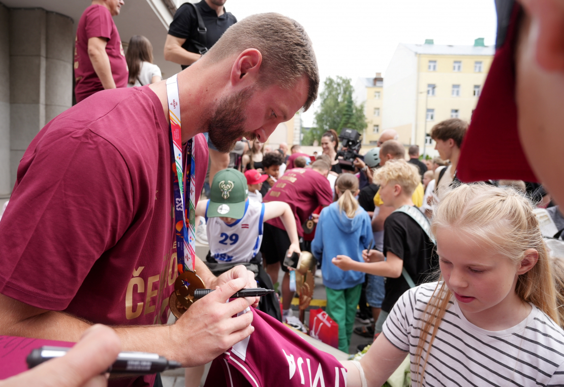 FIBA 3×3 basketbolā Latvijas izlases sagaidīšanas pasākums.
