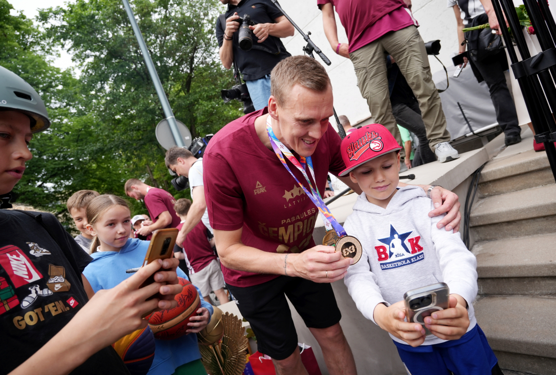 FIBA 3×3 basketbolā Latvijas izlases sagaidīšanas pasākums.