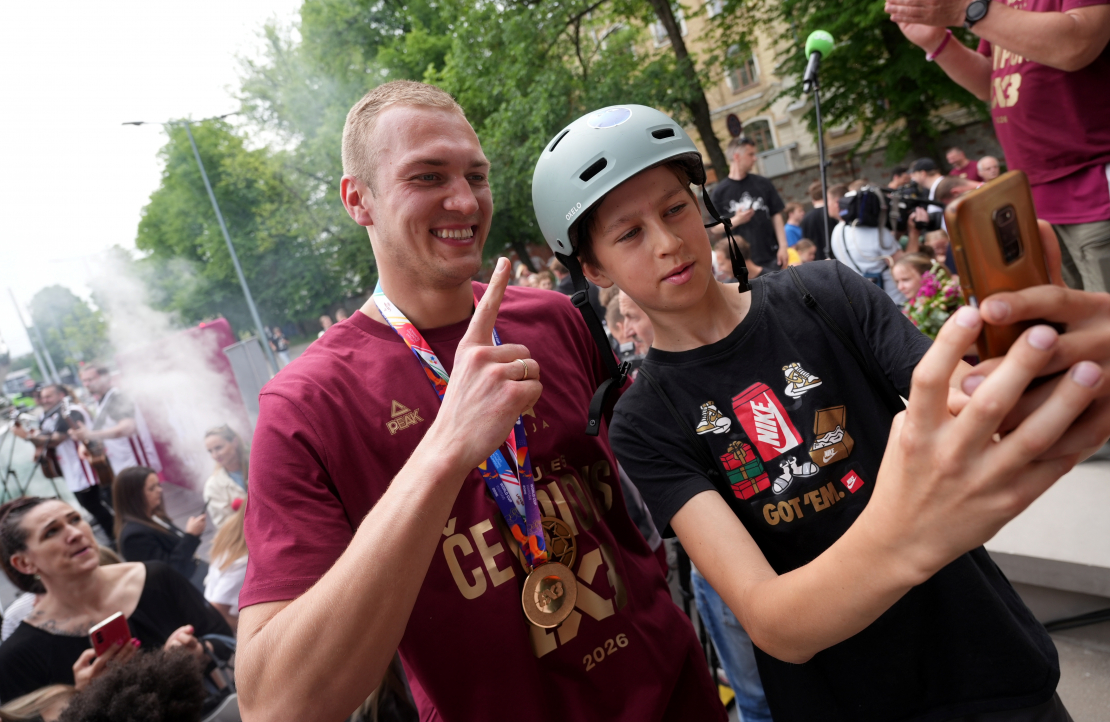 FIBA 3×3 basketbolā Latvijas izlases sagaidīšanas pasākums.