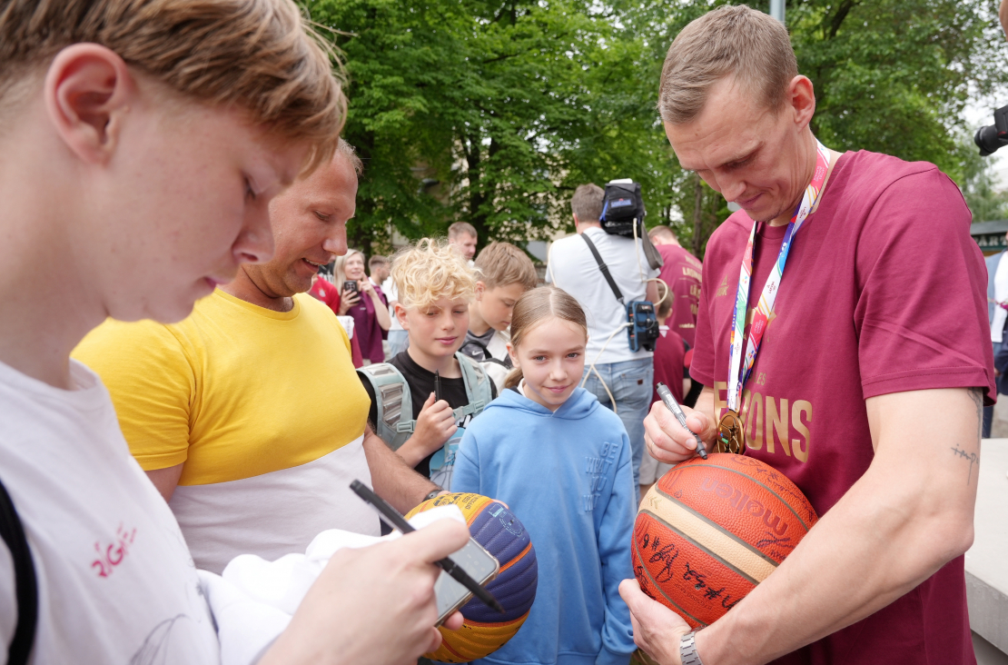 FIBA 3×3 basketbolā Latvijas izlases sagaidīšanas pasākums.