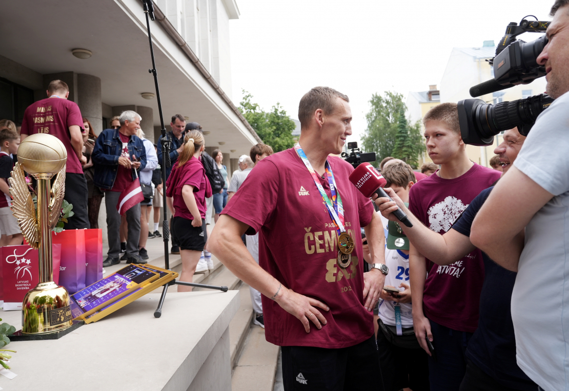 FIBA 3×3 basketbolā Latvijas izlases sagaidīšanas pasākums.