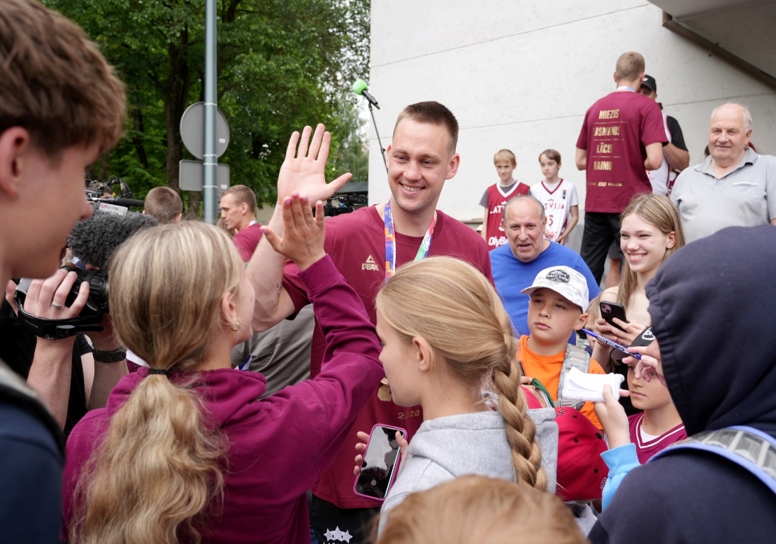 FIBA 3×3 basketbolā Latvijas izlases sagaidīšanas pasākums.