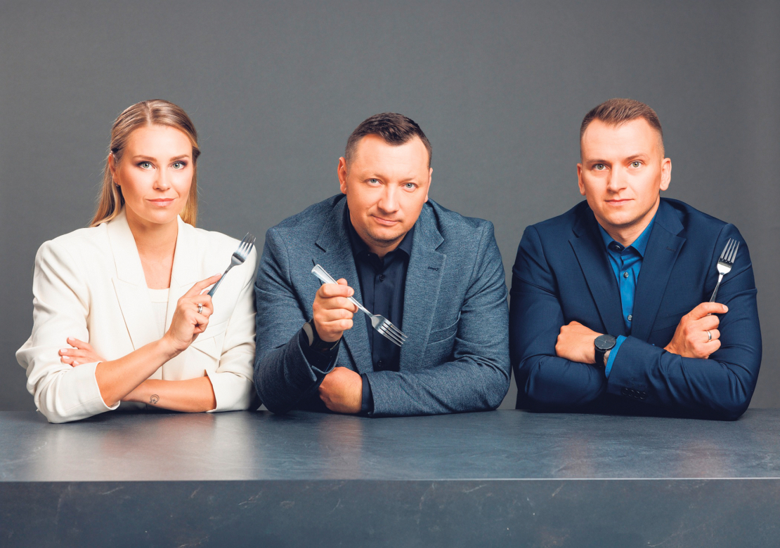 Kulinārijas šova "Šefpavāru līga" žūrija.