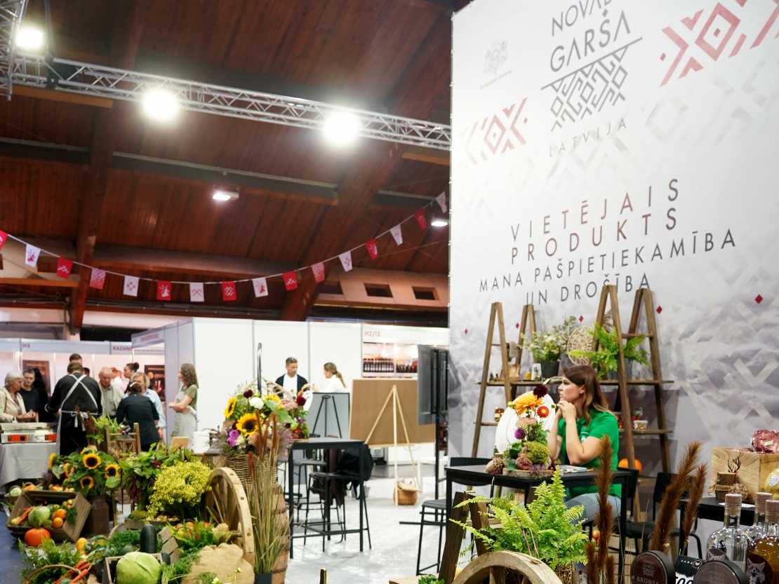 "Novada garšas" stends pārtikas industrijas izstādē "Riga Food" Ķīpsalā.
