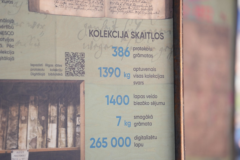 Izstāde "Rīgas stāsti. Rīgas rātei 800" Rātslaukumā.