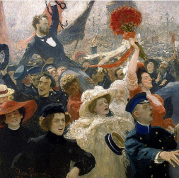 "1905. gada 17. oktobris". Krievu mākslinieka I. Repina glezna.