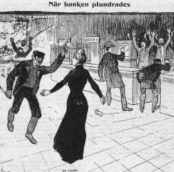 Laupīšanas atainojums Somijas zviedru presē.