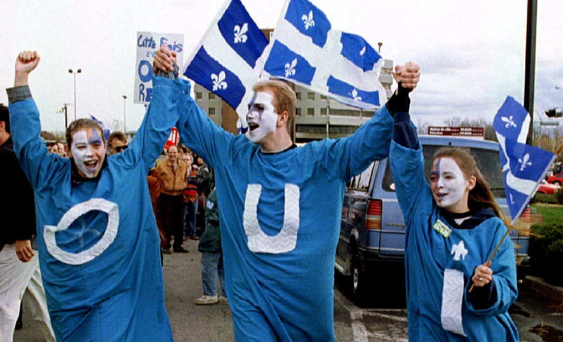 Kvebekas neatkarības piekritēji 1995. gadā. Kvebekas neatkarības piekritēji 1995. gadā.