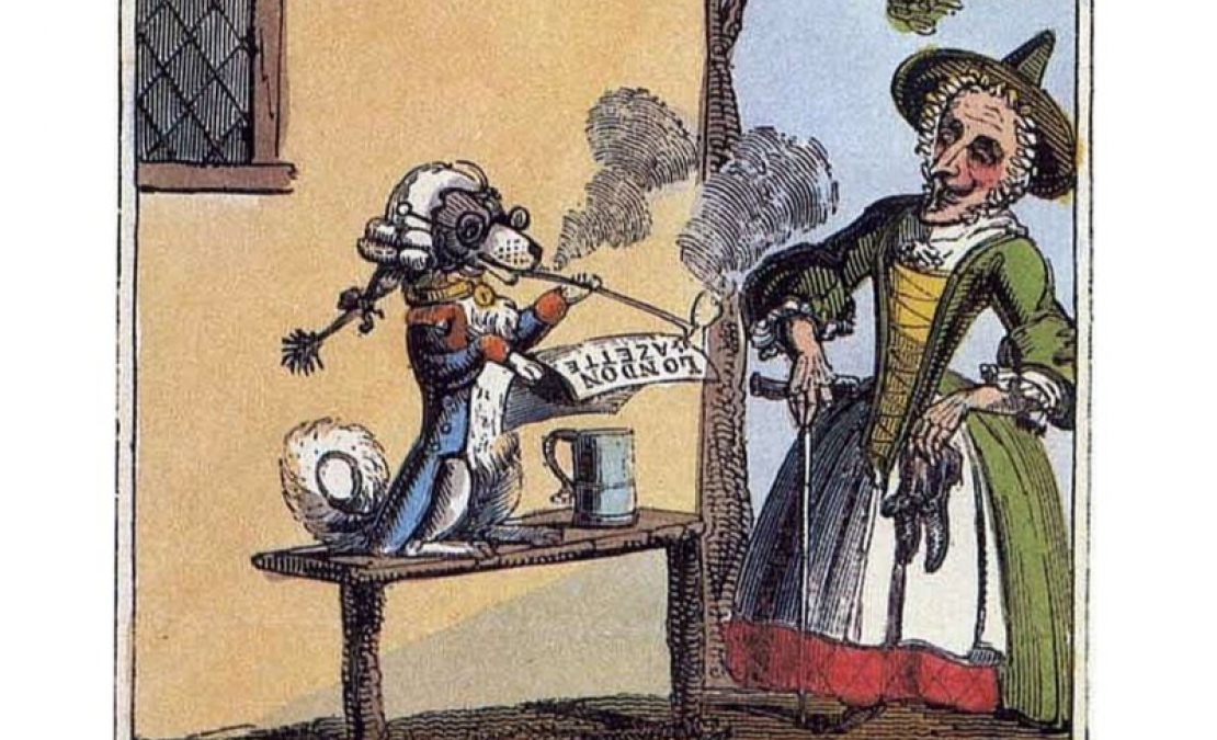 19. gs. sākuma karikatūra par "The London Gazette". 19. gs. sākuma karikatūra par "The London Gazette".