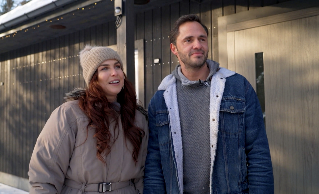 Aktrise Lelde Dreimane un viņas dzīvesbiedrs Artūrs. 