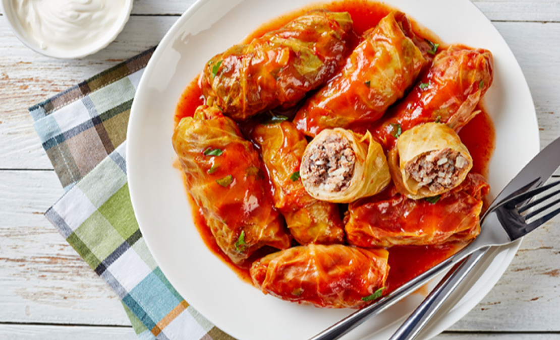 Veģetārie kāpostu tīteņi.