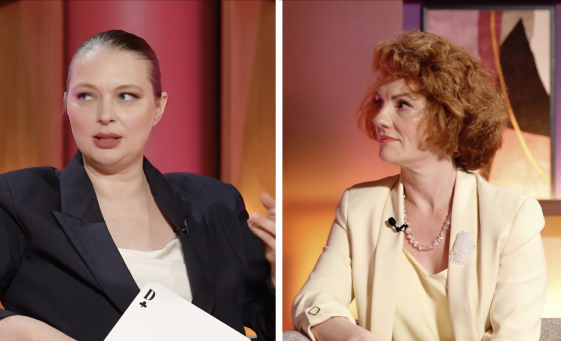 Mihaila Čehova Rīgas Krievu teātra vadītāja Dana Bjorka un juriste Ieva Brante.