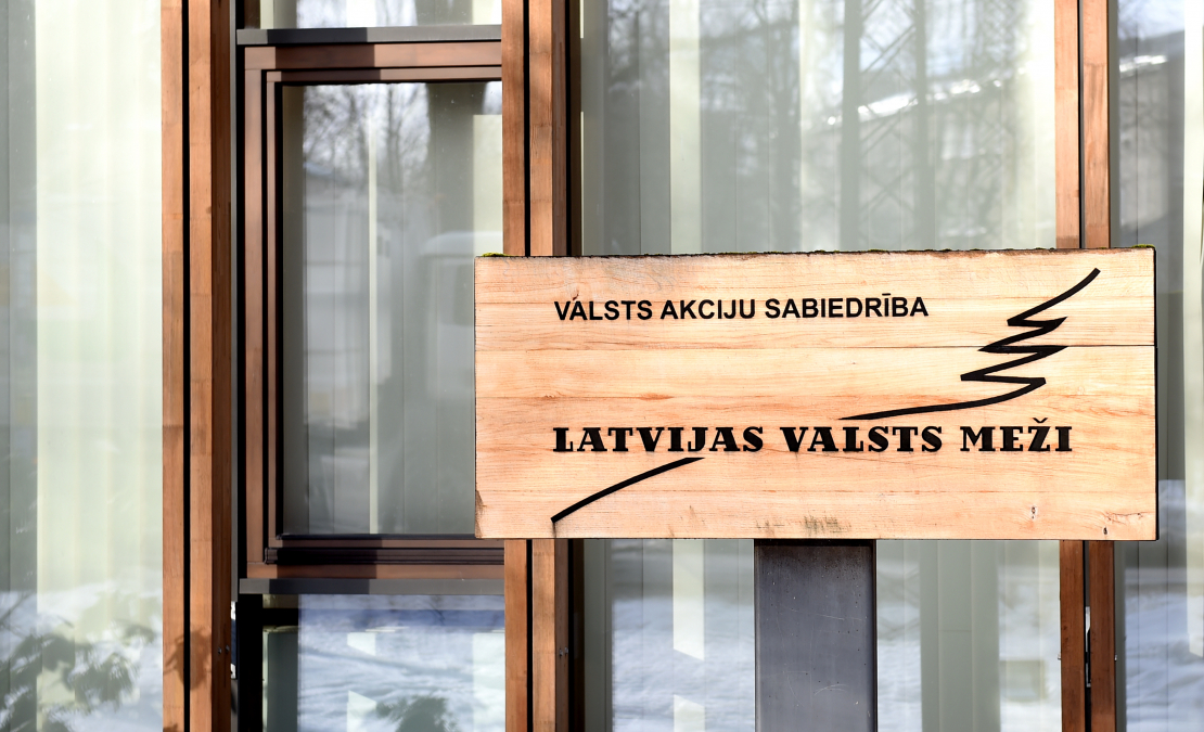 AS "Latvijas valsts meži" izkārtne.