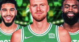 Džeisons Teitums, Kristaps Porziņģis un Džeilens Brauns.
