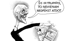 Zīmē Ēriks Ošs: Premjera trumpis. Zīmē Ēriks Ošs: Premjera trumpis.