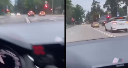 Otrdien, 11. jūlijā, internetā publicēts video, kurā autovadītājs konstanti brauc pār sarkano signālu. Otrdien, 11. jūlijā, internetā publicēts video, kurā autovadītājs konstanti brauc pār sarkano signālu.