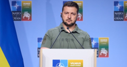 Ukrainas prezidents Volodimirs Zelenskis NATO samitā Viļņā.