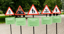 Brīdinājuma zīmju vidū tukšs trīsstūris. To aizpildīt esot katra apzinīga vecāka uzdevums, uzskata jaunās CSDD akcijas organizētāji. Brīdinājuma zīmju vidū tukšs trīsstūris. To aizpildīt esot katra apzinīga vecāka uzdevums, uzskata jaunās CSDD akcijas organizētāji.