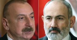 Azerbaidžānas līderis Ilhams Alijevs un Armēnijas premjerministrs Nikols Pašinjans. Azerbaidžānas līderis Ilhams Alijevs un Armēnijas premjerministrs Nikols Pašinjans.