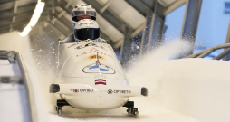Latvijas bobsleja divnieku ekipāža.