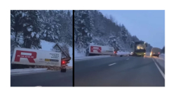 Smaga sadursme uz Ventspils šosejas: "Ecolines" autobuss saskrējies ar smago; ir cietušie.