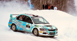 Emīls Blūms/Didzis Eglītis ar "Mitsubishi Lancer Evo IX" spēkratu. 