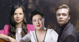 Čelliste Guna Šnē (no kreisās), pianiste Agnese Egliņa un vijolnieks Daniils Bulajevs 6. marta koncertā ar nopietno, komplicēto un apjomīgo uzdevumu tika galā ļoti prasmīgi.