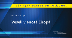 Veseli vienotā Eiropā. Diskusija 5. aprīlī. Veseli vienotā Eiropā. Diskusija 5. aprīlī.