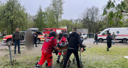 Krievijas raķešu trieciens Čerņihivā.