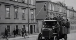 Aizsargu patruļa Rīgā 1934. gada 16. maijā.