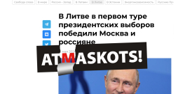 "Lietuvā pirmajā vēlēšanu kārtā uzvarējusi Maskava un krievi," apgalvo Kremļa propagandas portāls "Baltnews". "Lietuvā pirmajā vēlēšanu kārtā uzvarējusi Maskava un krievi," apgalvo Kremļa propagandas portāls "Baltnews".