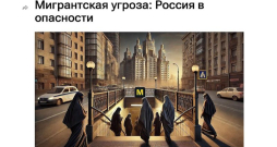 "RIA Novosti" 7. oktobrī publicēto rakstā "Migrantu drauds: Krievija briesmās" paspilgtina attēls – ieeja Maskavas metro, uz kuru dodas vairākas sievietes parandžās. "RIA Novosti" 7. oktobrī publicēto rakstā "Migrantu drauds: Krievija briesmās" paspilgtina attēls – ieeja Maskavas metro, uz kuru dodas vairākas sievietes parandžās.
