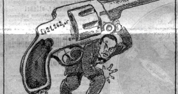 "Pēdējā Brīdī" karikatūra par Bruno Kalniņu un ieroču lietu. "Pēdējā Brīdī" karikatūra par Bruno Kalniņu un ieroču lietu.