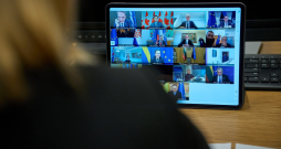 Evika Siliņa videozvanā ar Eiropas līderiem. 