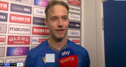 Latvijas aizsargs Daniels Balodis pēcspēles intervijā kanālam Sky Sports.