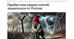 "Baltija atradusi iespēju, kā aizsargāties pret Krieviju" – mēģina būt asprātīga Krievijas oficiālā ziņu vietne "RIA Novosti", izmantojot mākslīgā intelekta radītu ilustrāciju.