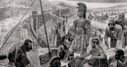 Romas imperators Adrians uzrauga mūra celtniecību. Tā saucamā Adriana siena iezīmēja Romas impērijas robežu Britānijā.