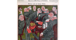 Ā. Hitlers piedāvā savu grāmatu. 1925. gada karikatūra. Ā. Hitlers piedāvā savu grāmatu. 1925. gada karikatūra.