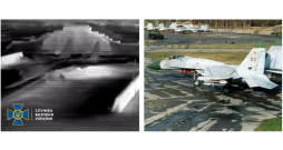 Ukrainas Drošības dienesta (SBU) Speciālo operāciju centra "Alfa" tāldarbības droni iznīcinājuši divas Krievijas kara lidmašīnas Su-27 Belbekas lidlaukā okupētajā Krimas pussalā, ziņo SBU preses dienests.