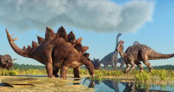 Dinozauri dabā. 3D ilustrācija. Dinozauri dabā. 3D ilustrācija.