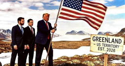 Donalds Tramps un Grenlande. 